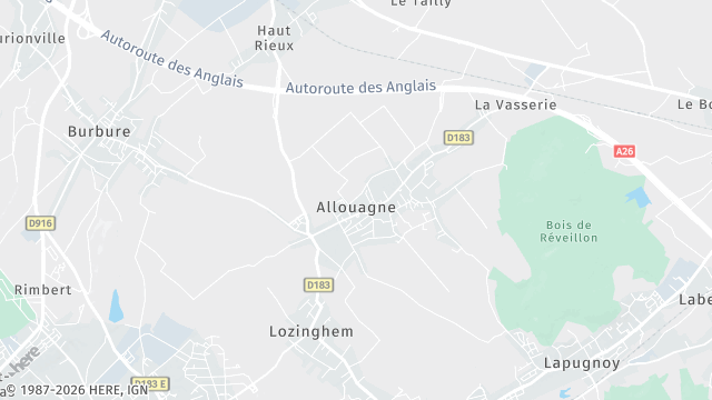 Carte de la zone d'intervention à Allouagne