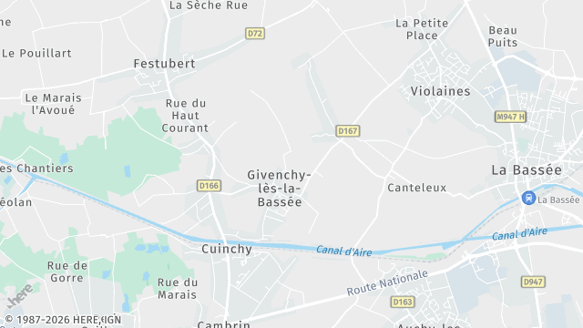 Carte de la zone d'intervention à Givenchy-lès-la-Bassée