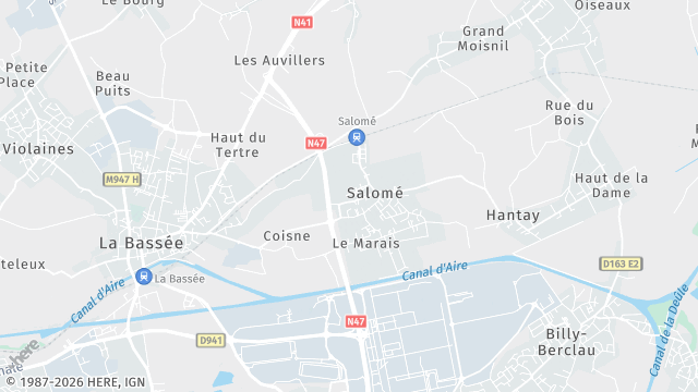 Carte de la zone d'intervention à Salomé