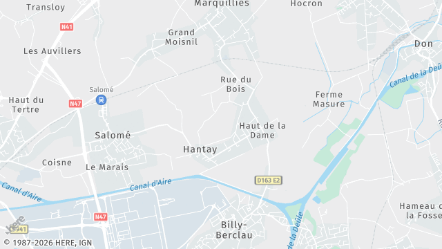 Carte de la zone d'intervention à Hantay