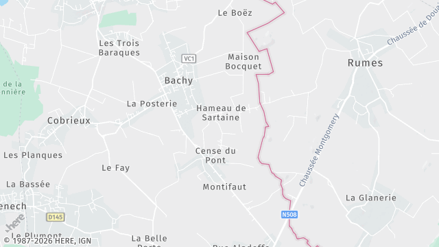 Carte de la zone d'intervention à Bachy