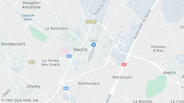 Carte de la zone d'intervention à Seclin