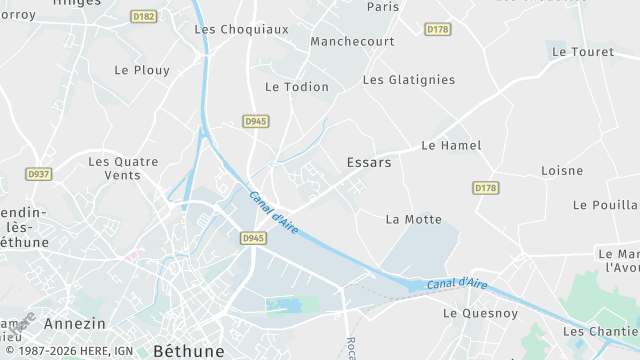 Carte de la zone d'intervention à Essars