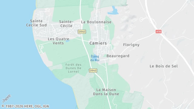 Carte de la zone d'intervention à Camiers