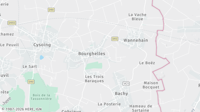 Carte de la zone d'intervention à Bourghelles