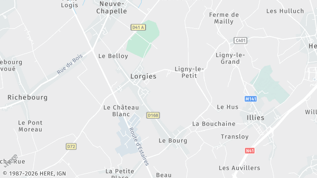 Carte de la zone d'intervention à Lorgies