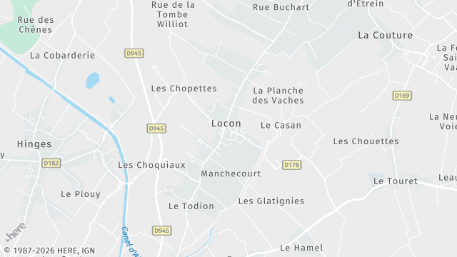 Carte de la zone d'intervention à Locon