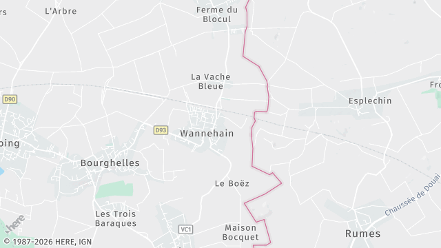 Carte de la zone d'intervention à Wannehain