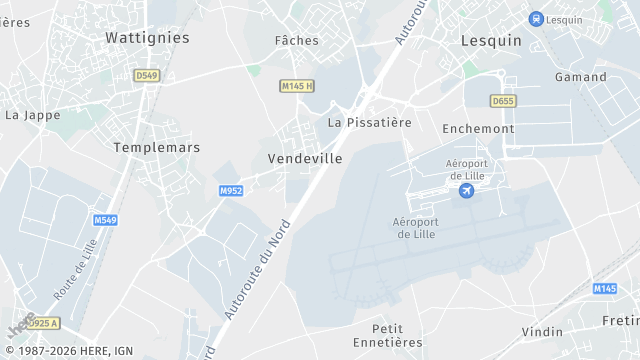 Carte de la zone d'intervention à Vendeville