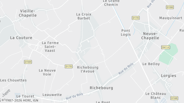 Carte de la zone d'intervention à Richebourg