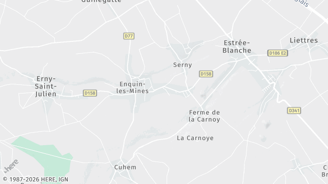 Carte de la zone d'intervention à Enquin-lez-Guinegatte