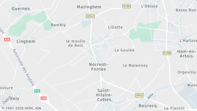 Carte de la zone d'intervention à Norrent-Fontes