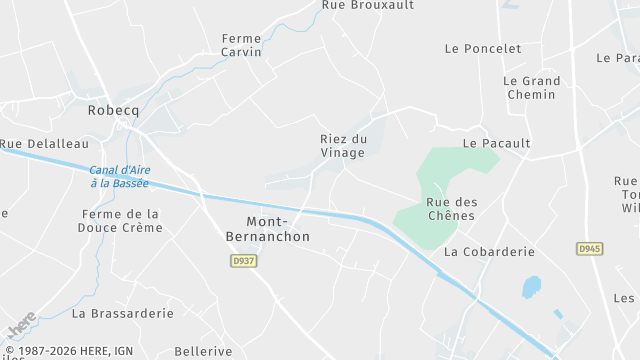 Carte de la zone d'intervention à Mont-Bernanchon
