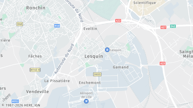 Carte de la zone d'intervention à Lesquin