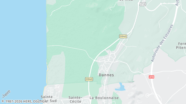 Carte de la zone d'intervention à Dannes