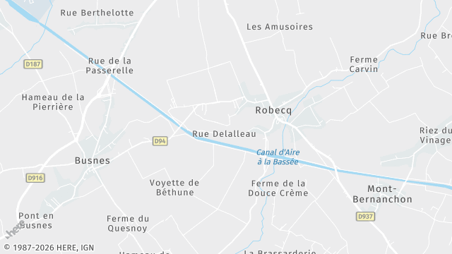 Carte de la zone d'intervention à Robecq