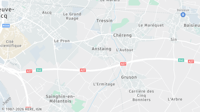 Carte de la zone d'intervention à Anstaing