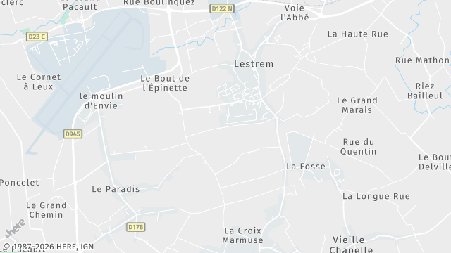 Carte de la zone d'intervention à Lestrem