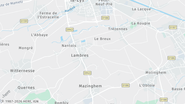 Carte de la zone d'intervention à Lambres