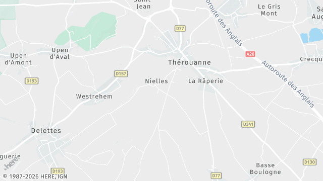 Carte de la zone d'intervention à Thérouanne