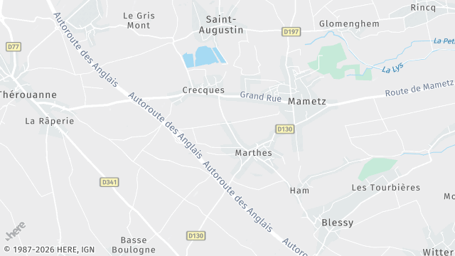 Carte de la zone d'intervention à Mametz