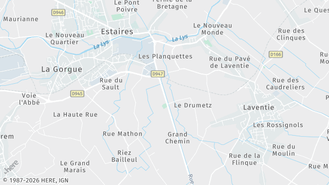 Carte de la zone d'intervention à La Gorgue