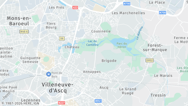 Carte de la zone d'intervention à Villeneuve-d'Ascq