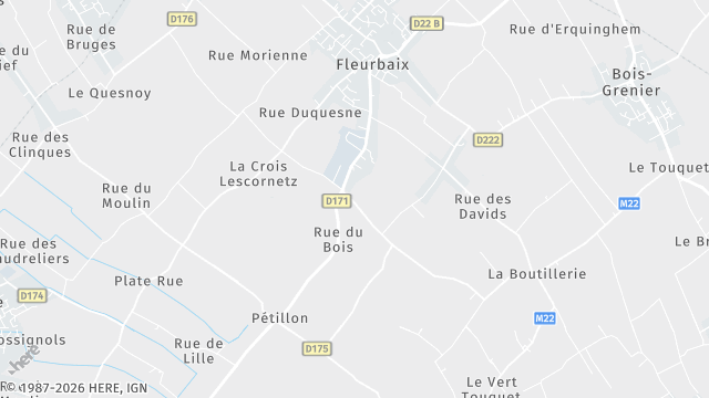 Carte de la zone d'intervention à Fleurbaix