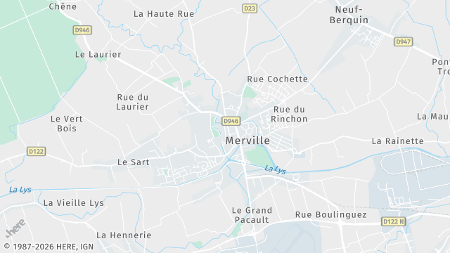 Carte de la zone d'intervention à Merville