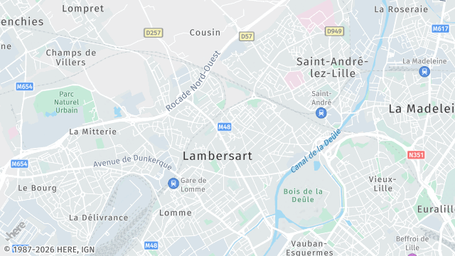 Carte de la zone d'intervention à Lambersart