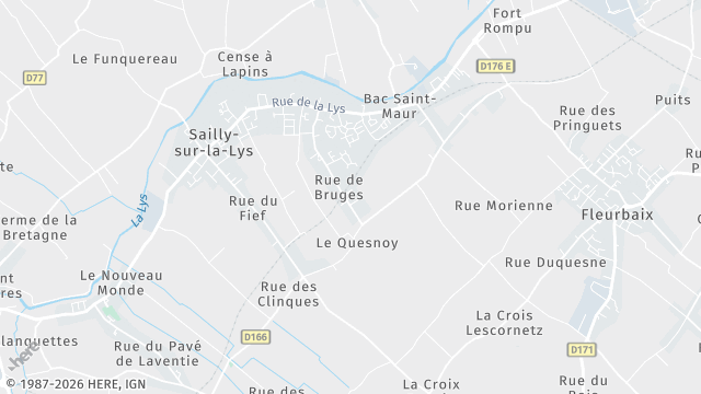 Carte de la zone d'intervention à Sailly-sur-la-Lys