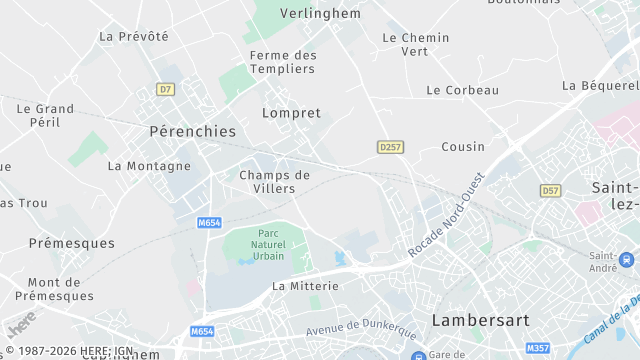 Carte de la zone d'intervention à Lompret