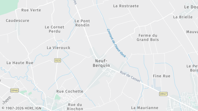 Carte de la zone d'intervention à Neuf-Berquin