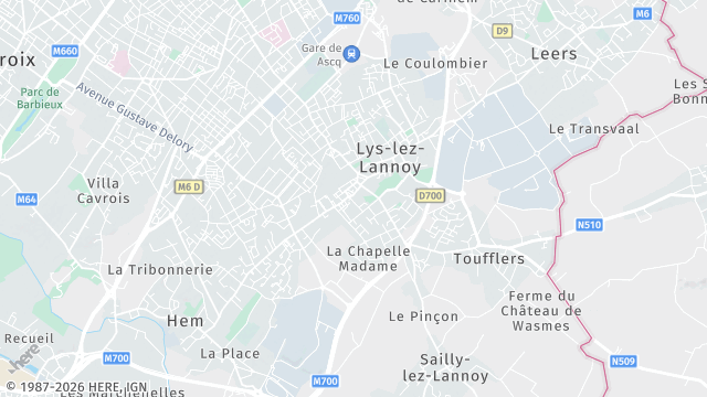 Carte de la zone d'intervention à Lannoy