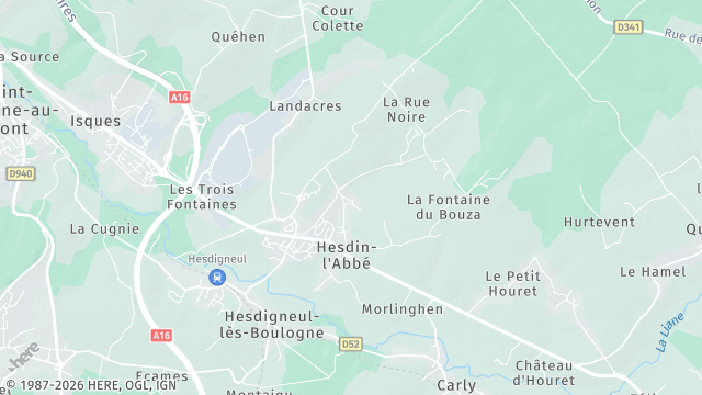Carte de la zone d'intervention à Hesdin-l'Abbé