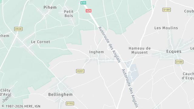 Carte de la zone d'intervention à Bellinghem
