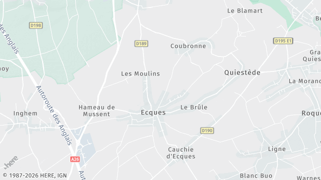 Carte de la zone d'intervention à Ecques