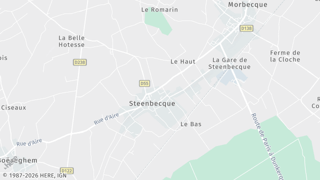 Carte de la zone d'intervention à Steenbecque