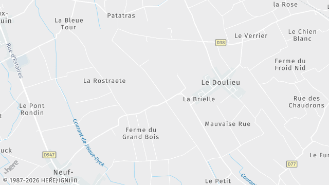 Carte de la zone d'intervention à Le Doulieu