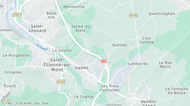 Carte de la zone d'intervention à Isques