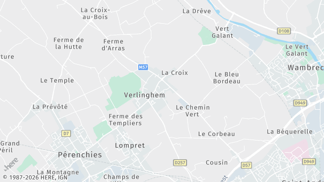 Carte de la zone d'intervention à Verlinghem