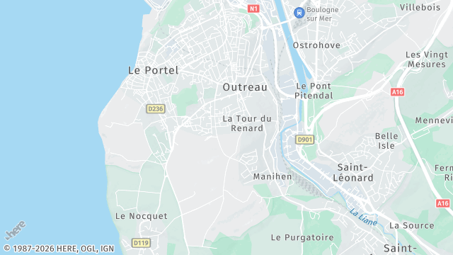 Carte de la zone d'intervention à Outreau