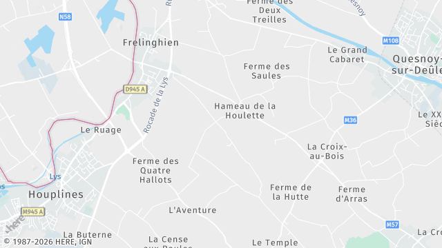Carte de la zone d'intervention à Frelinghien