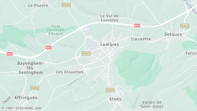 Carte de la zone d'intervention à Lumbres