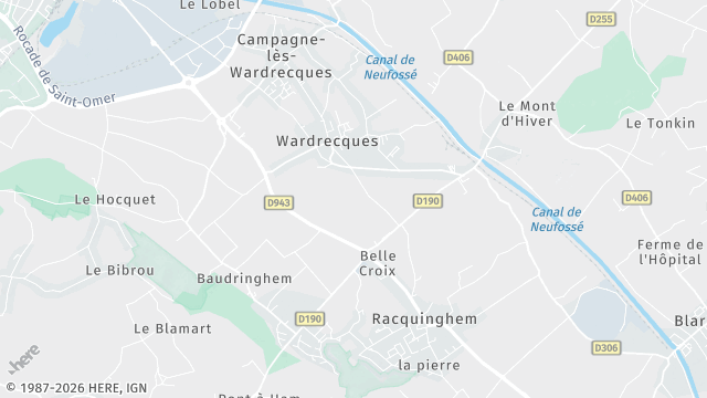 Carte de la zone d'intervention à Wardrecques