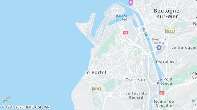 Carte de la zone d'intervention à Le Portel