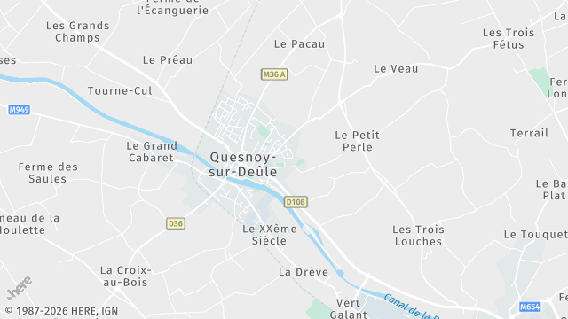 Carte de la zone d'intervention à Quesnoy-sur-Deûle