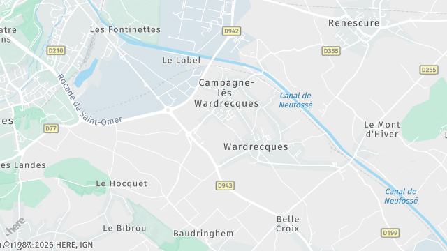 Carte de la zone d'intervention à Campagne-lès-Wardrecques