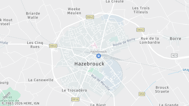 Carte de la zone d'intervention à Hazebrouck