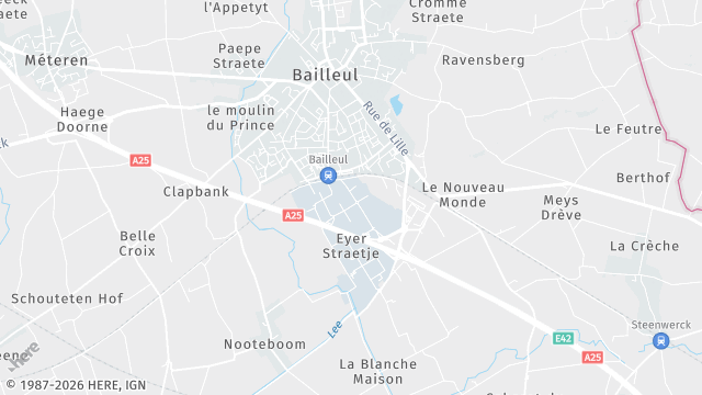 Carte de la zone d'intervention à Bailleul
